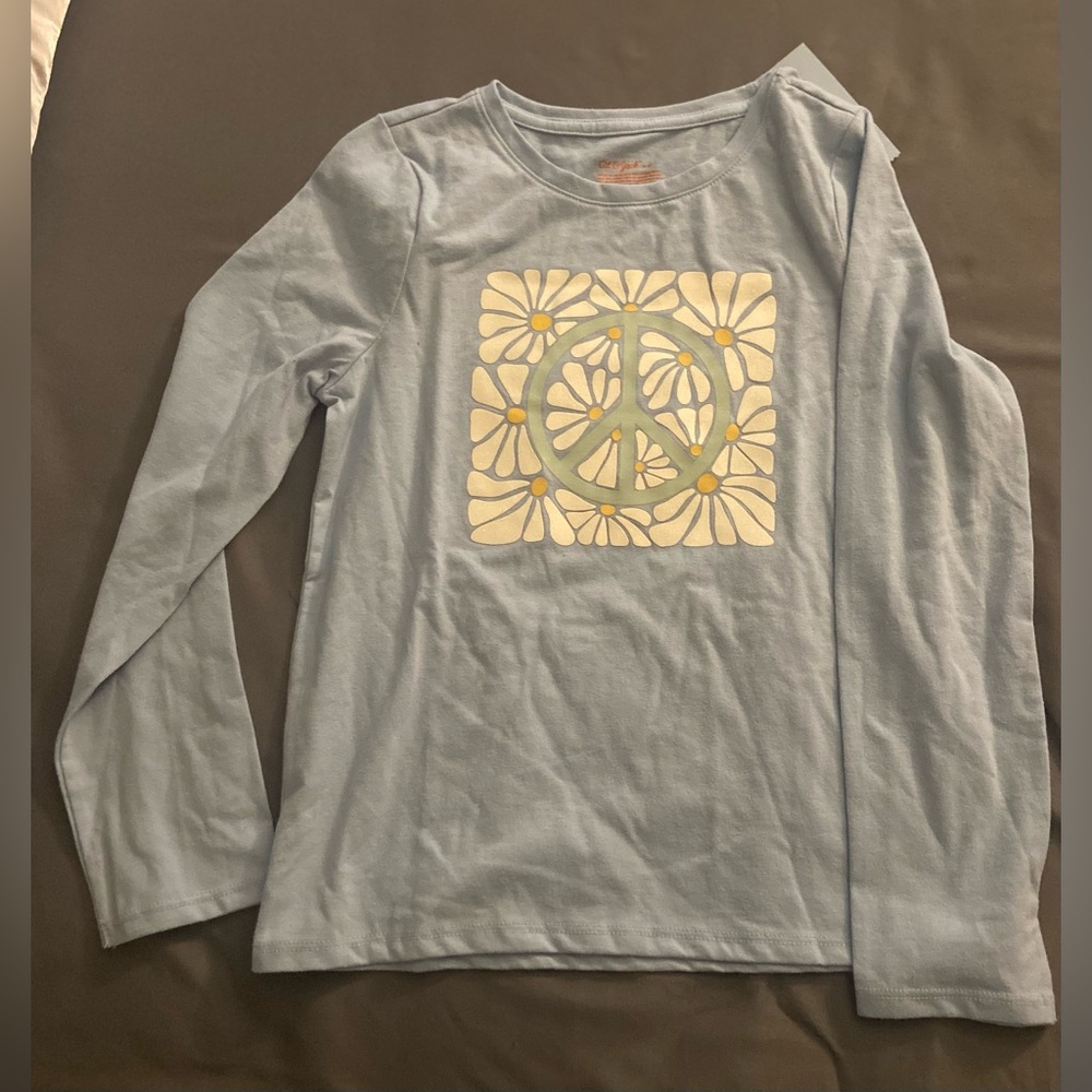 Peace Sign Blue Kids Shirt